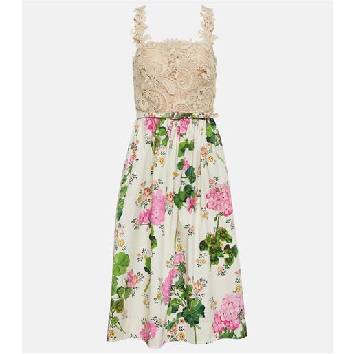 Oscar de la Renta abito midi in pizzo guipure