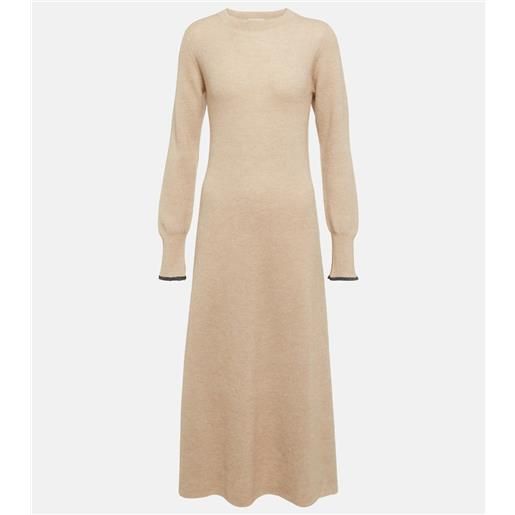 Brunello Cucinelli abito midi in misto alpaca e cotone