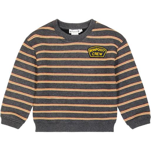 Bonpoint felpa tonino in pile di cotone a righe