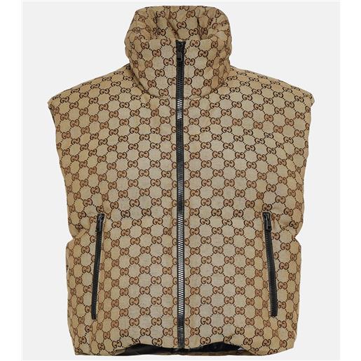 Gucci gilet imbottito in canvas gg