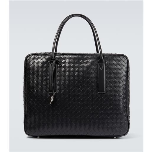 Bottega Veneta borsa da viaggio getaway large in pelle intrecciato