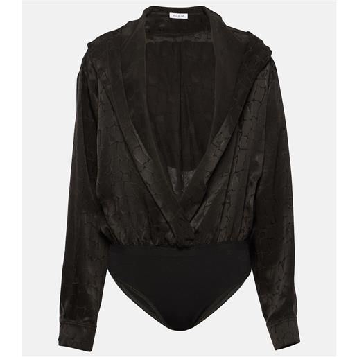 Alaia alaã¯a body in misto seta con cappuccio