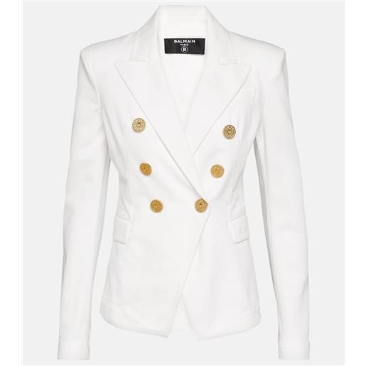 Balmain blazer di jeans doppiopetto