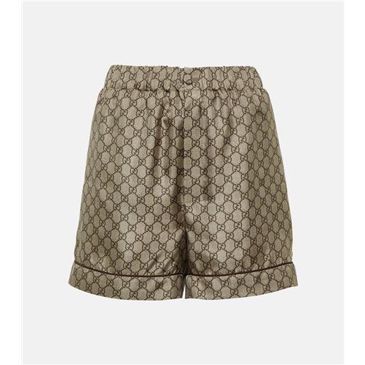 Gucci shorts in twill di seta gg