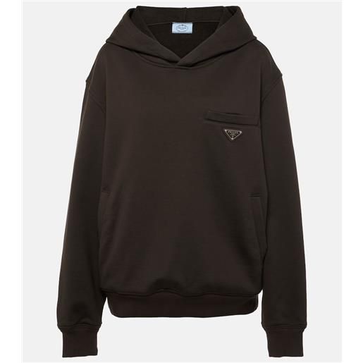 Prada felpa oversize in cotone con cappuccio