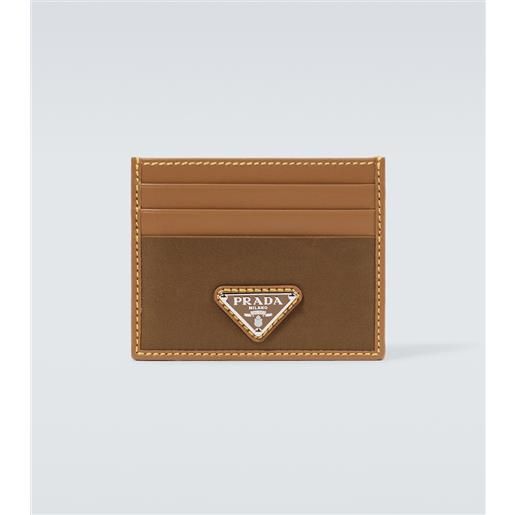 Prada portacarte in re-nylon e pelle