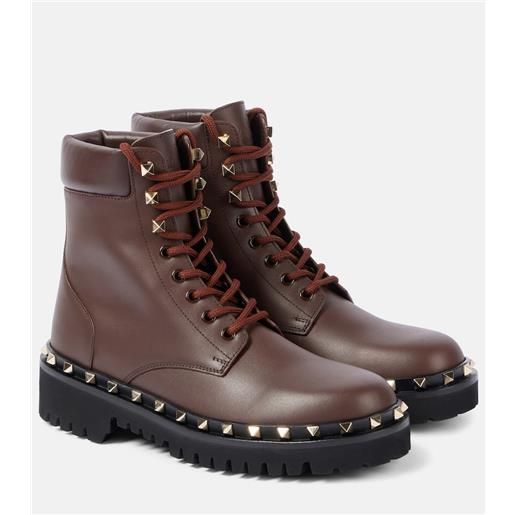 Valentino Garavani anfibi rockstud in pelle