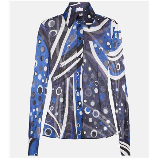 Pucci camicia fontane in mussola di cotone