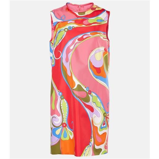 Pucci abito corto orchidee in twill di seta