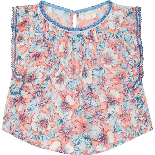 Poupette St Barth Kids blusa amber con stampa floreale