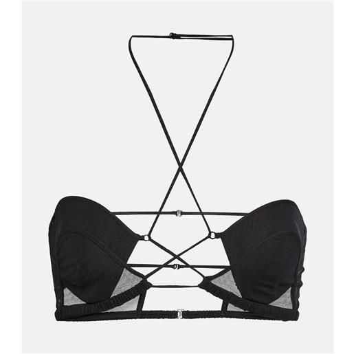 Nensi Dojaka bralette in lana con tulle