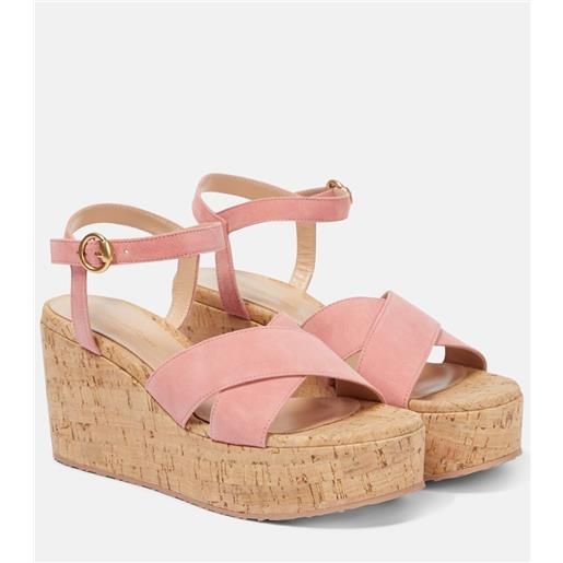 Gianvito Rossi sandali in suede con zeppa