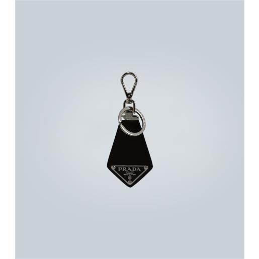 Prada portachiavi ad anello in pelle