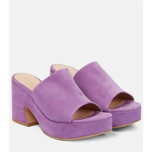 Gianvito Rossi sandali in suede con plateau