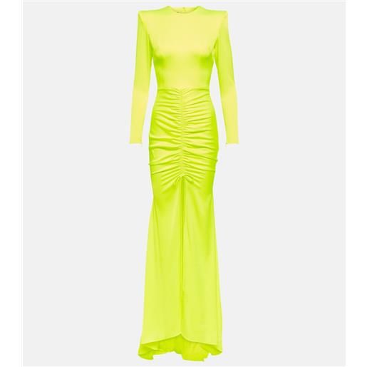 Alex Perry abito lungo in raso con ruches