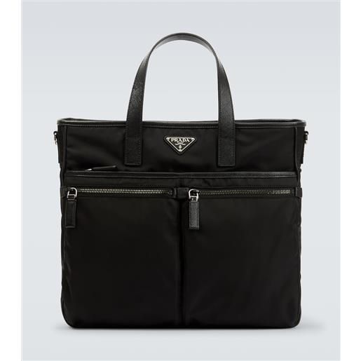 Prada borsa in re-nylon con pelle