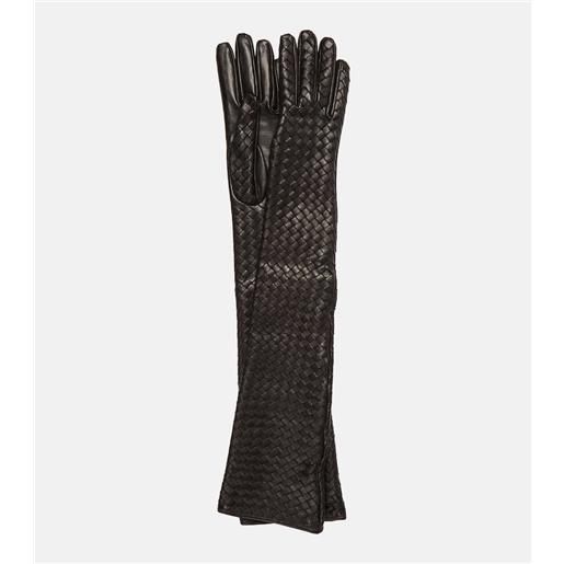 Bottega Veneta guanti in pelle intrecciato