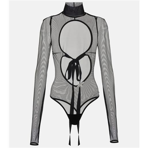 Nensi Dojaka body a collo alto in mesh