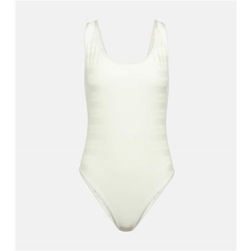 Balmain costume intero a righe con logo