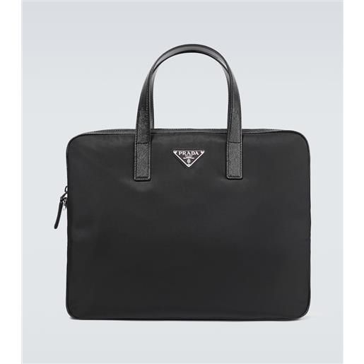 Prada ventiquattrore in re-nylon con pelle