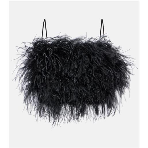 Miu Miu top in lana con piume