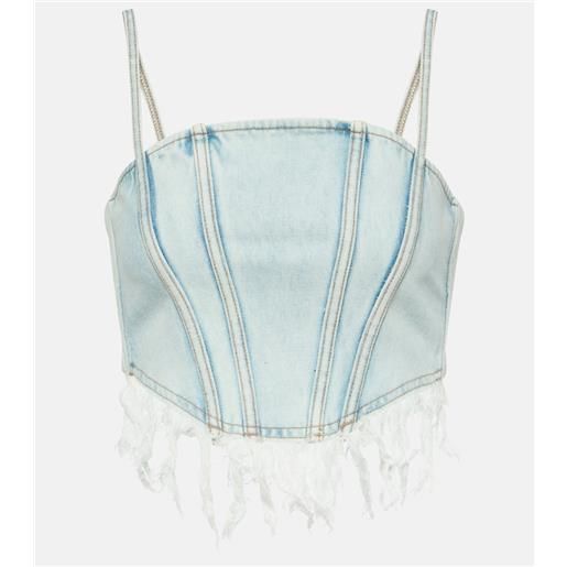 Alessandra Rich bustier in denim distressed