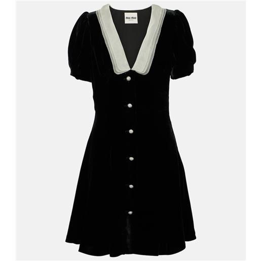 Miu Miu miniabito in velluto con organza