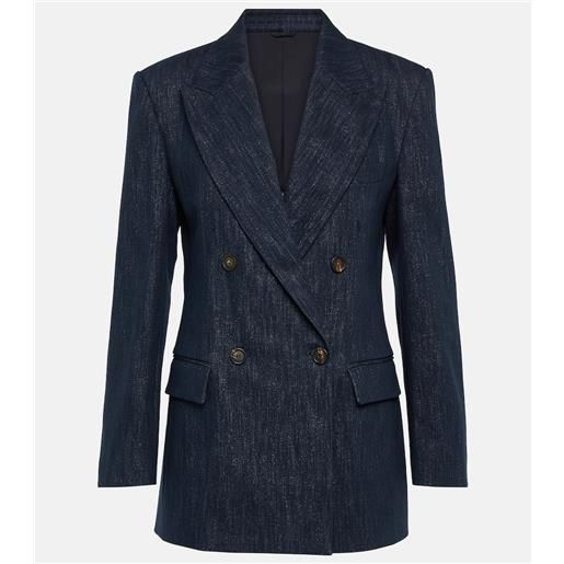 Brunello Cucinelli blazer in misto cotone lamã©