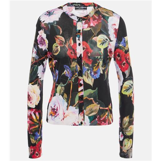 Dolce&Gabbana cardigan in seta con stampa floreale