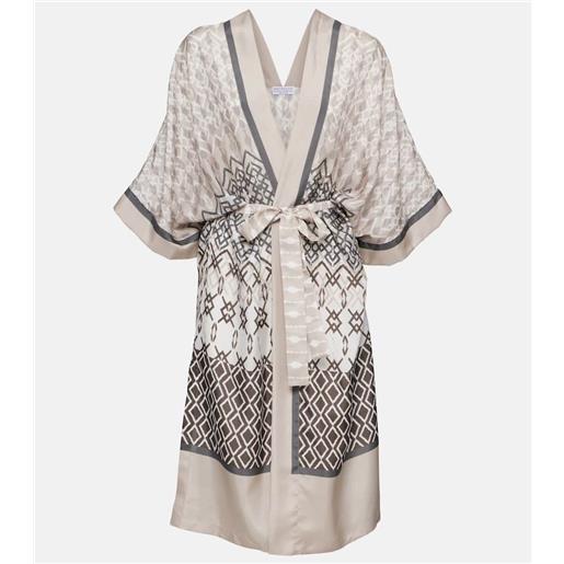 Brunello Cucinelli vestaglia in seta con stampa