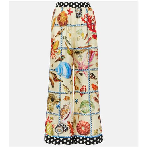 Dolce&Gabbana pantaloni a palazzo capri in seta