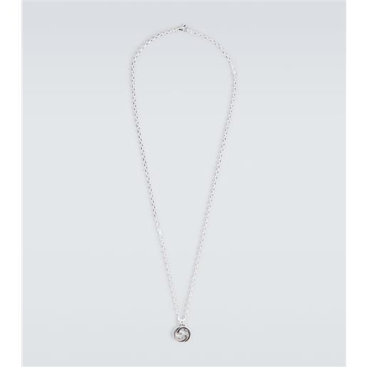 Gucci collana in argento sterling interlocking g