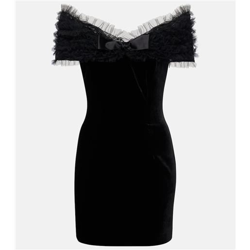 Alessandra Rich miniabito in velluto e tulle