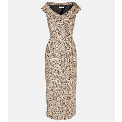Alessandra Rich abito midi in tweed