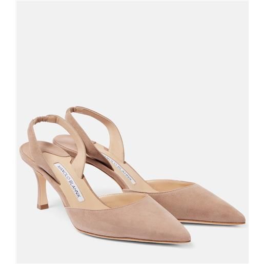Manolo Blahnik pumps slingback carolyne 70 in suede