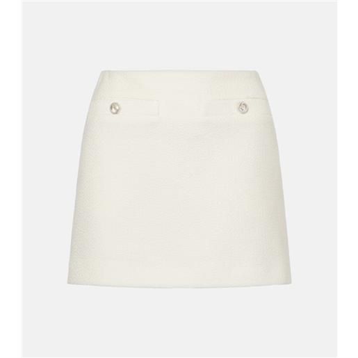 Gucci minigonna interlocking g in bouclã© di misto lana