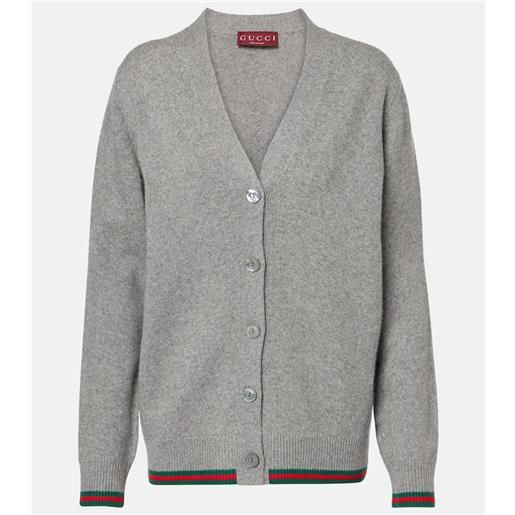 Gucci cardigan web in lana e cashmere