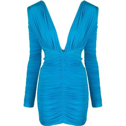 Alex Perry abito corto con ruches - blu