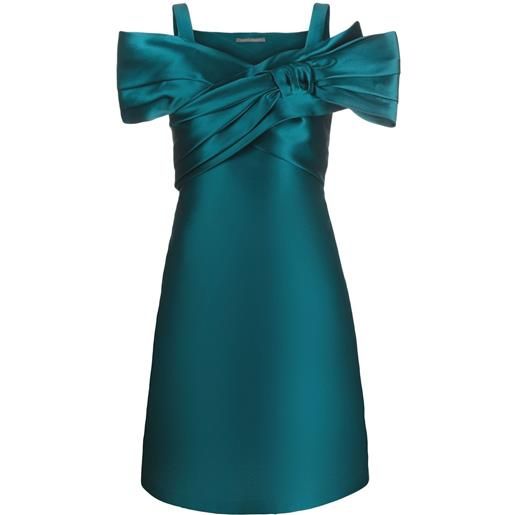 Alberta Ferretti abito corto con scollo a v - blu