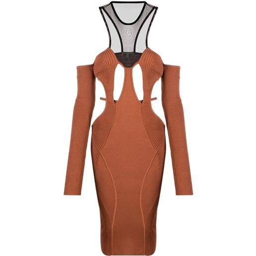 Nensi Dojaka abito midi con dettaglio cut-out - marrone