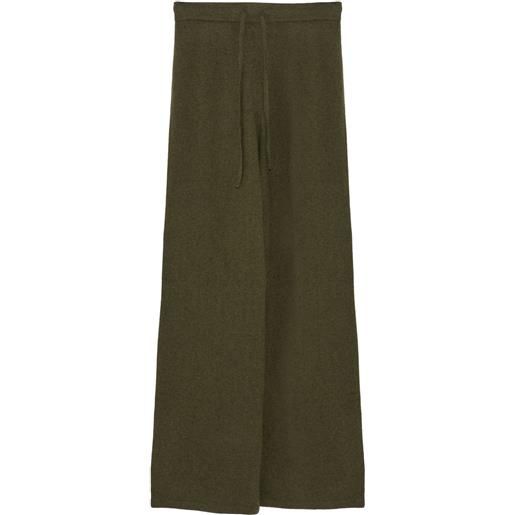 Yves Salomon pantaloni a gamba ampia - verde