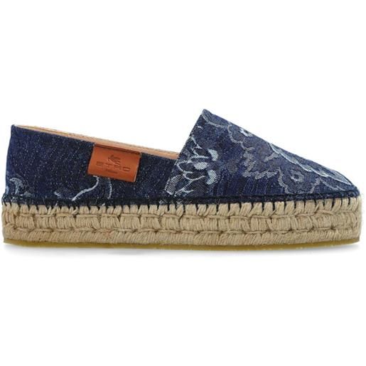ETRO espadrilles denim con plateau - blu