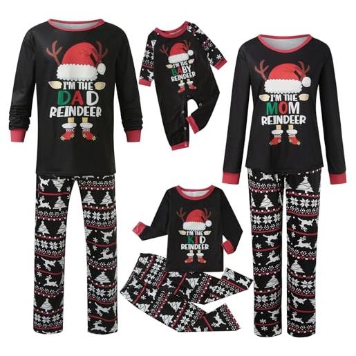Fulidngzg pigiama natale famiglia caldo 2023 pigiama famiglia coordinati due pezzi leggero pigiami natalizi per tutta la famiglia grinch pigiami abbinati coppia fidanzati cotone pigiama natale coppia