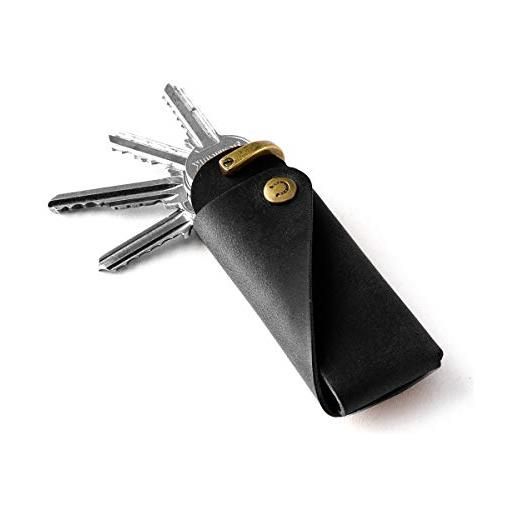 Sourcing Map Portachiavi In Metallo Con Moschettone E Inserti In Pelle – Set Da 4 Pezzi (Nero, Rosso, Ciano, Viola)