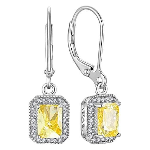 Orecchini Pendenti Con Citrino In Argento 925 - Pietra A Goccia 10x14mm, Fatti A Mano