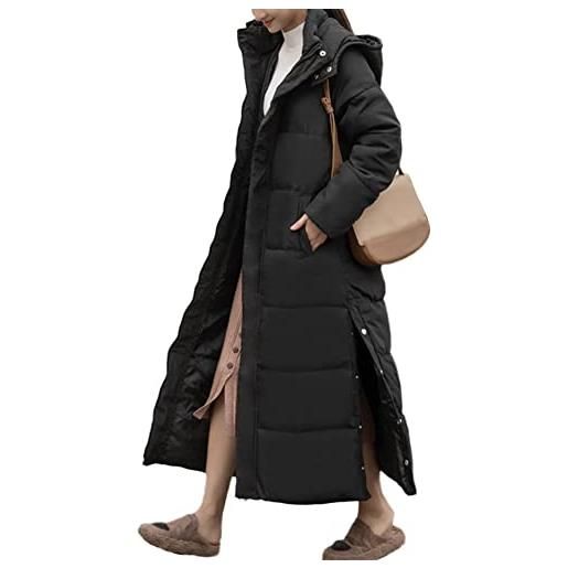 Piumino Donna Invernale Lungo Con Cappuccio - Giacca Parka Calda Per Outdoor E Casual