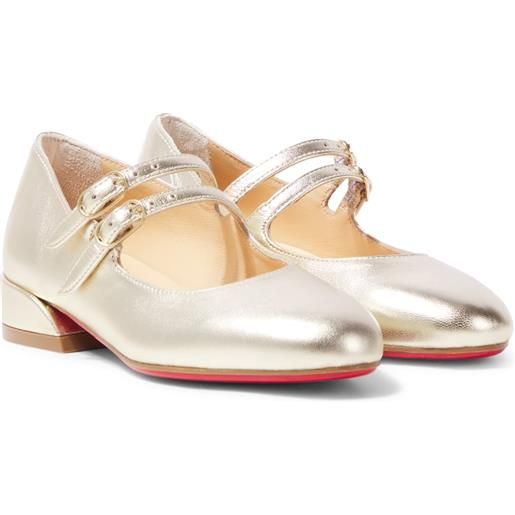 Christian Louboutin Kids ballerine sweet jane fille in pelle metallizzata