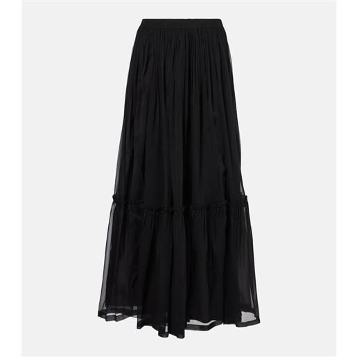 Saint Laurent gonna lunga in seta a balze
