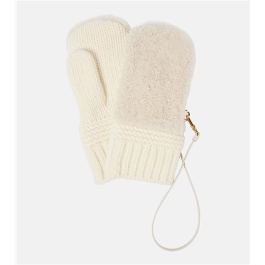 Miu Miu guanti in lana, cashmere e shearling