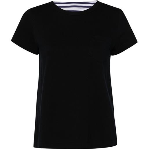 sacai t-shirt con design a inserti - blu